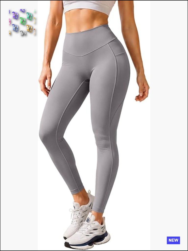 High Waisted Yoga Leggings With Pockets Tummy Control Seamless Squat Proof